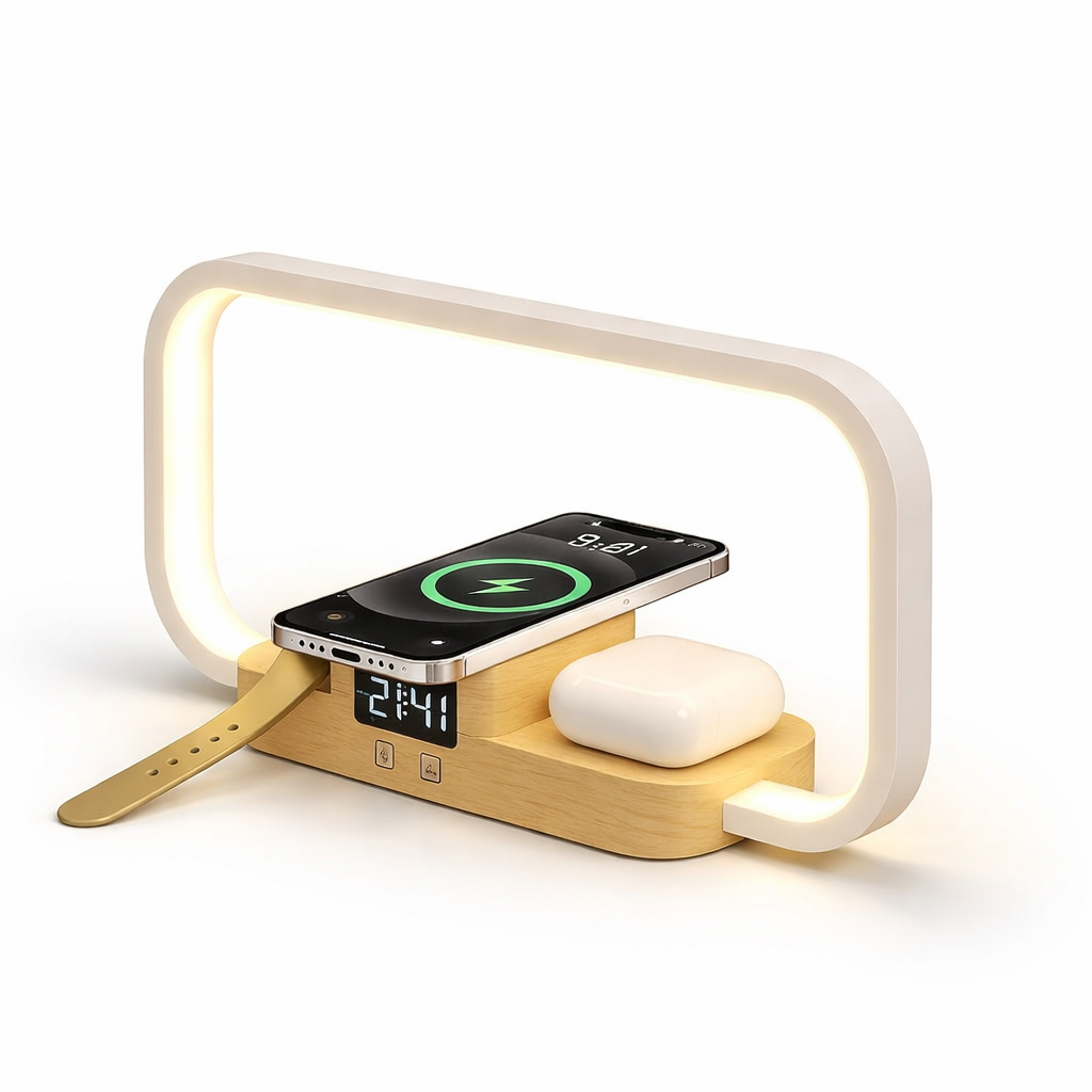 3 in 1 LED Bedside Lamp with Wireless Charger